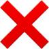 A large red X icon on a black background.