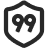 An icon of a shield with the number 99 inside.