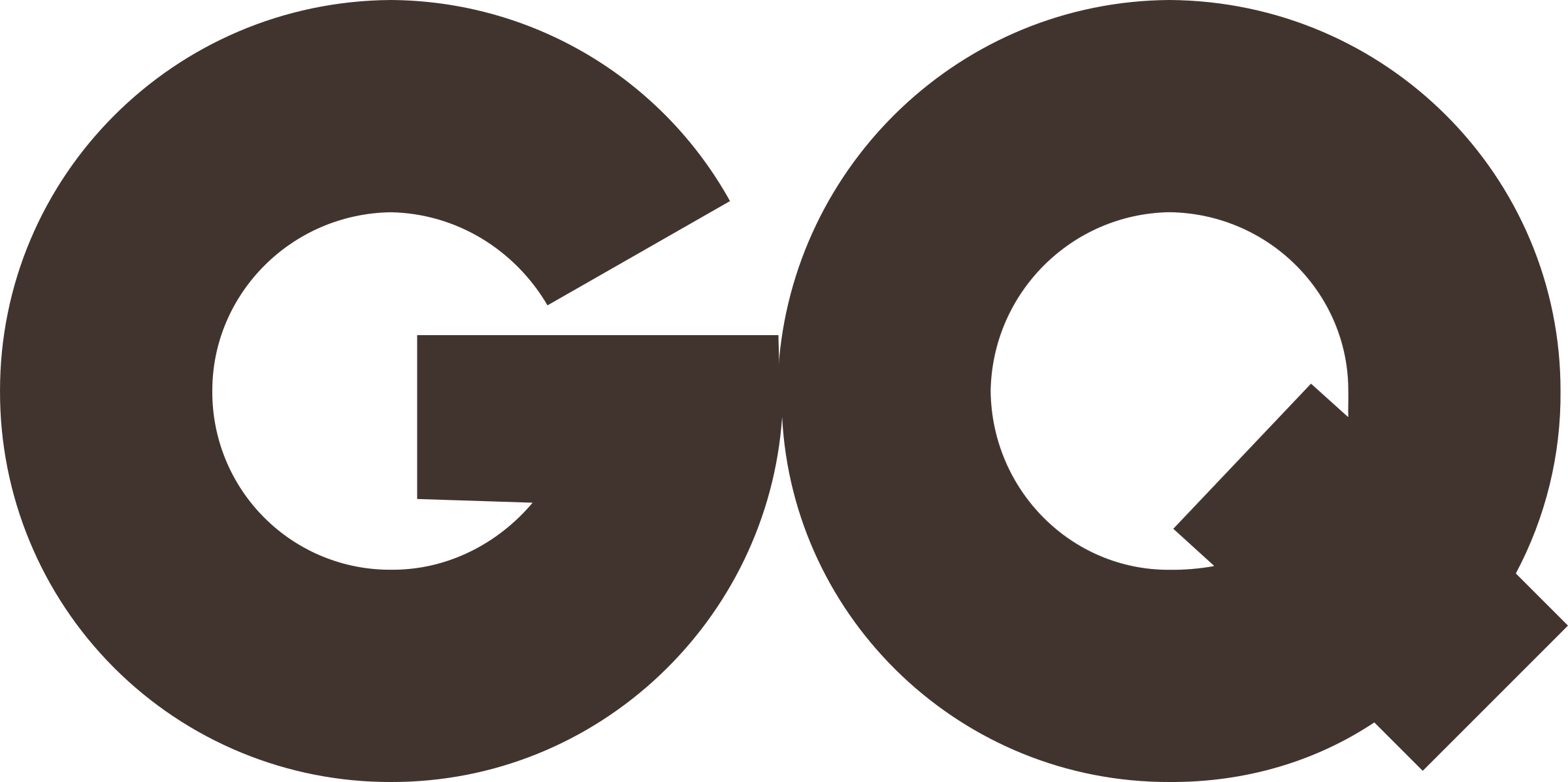 The GQ logo in a bold, dark brown, sans-serif font on a white background.