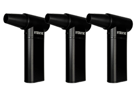 Three black handheld devices with nozzles, labeled 'HYDROFYTE.'