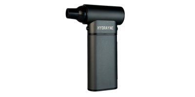 Black and gray handheld device labeled 'HYDRAYNE' with a nozzle.