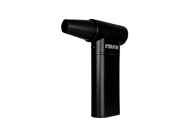 Black handheld device with a nozzle and the word 'HYDROBYTE' on it.