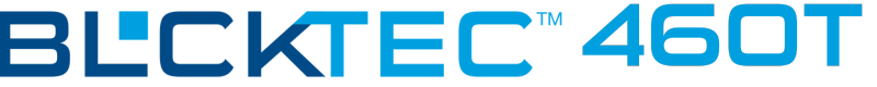 Logo with text 'BLOCKTEC 460T' in blue on a black background.