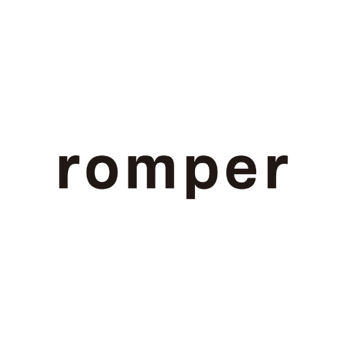 The word 'romper' in lowercase black text on a plain background.