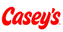 Red text logo saying 'Casey's' on a transparent background.