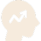 An icon of a human head silhouette with a black upward-trending arrow inside.