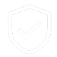 A shield with a checkmark symbol on a black background.