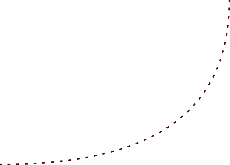 Black background with a red dotted curved line.