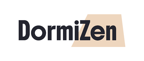 The DormiZen logo in a dark stylized font, with 'Zen' placed over a tan trapezoid.