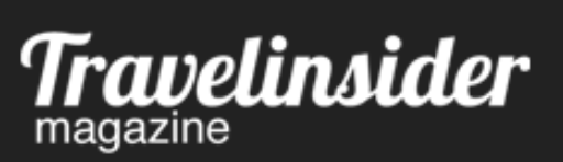 Logo with 'Travelinsider magazine' in white on a black background.