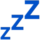 Three blue, italicized capital Z letters of increasing size, arranged diagonally on a white background.