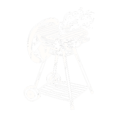 Illustration of a charcoal grill with smoke rising.
