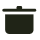A dark gray icon of a trash can with a lid.