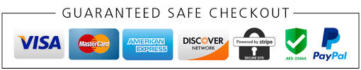 Payment logos including Visa, MasterCard, American Express, Discover, Stripe, and PayPal.