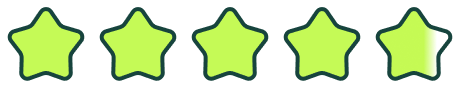 A rating of nearly five stars, with four full stars and the fifth partially filled in.