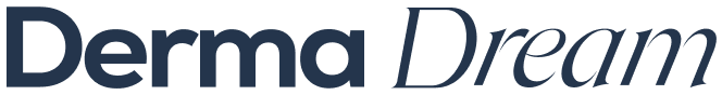 The text 'Derma Dream' in a dark blue font against a white background.