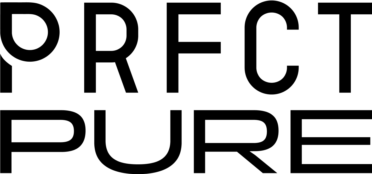 Stylized text logo reading 'PRFCT PURE' in black letters.
