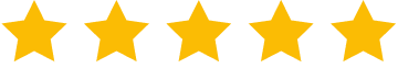 Five yellow stars in a row on a white background.