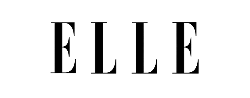 The word 'ELLE' in a black serif font on a white background.