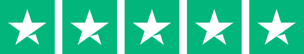 A row of five identical icons, each featuring a white stylized star on a green background.