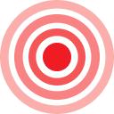 Red and pink concentric circles on a white background.