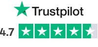 Trustpilot logo with a 4.7-star rating out of 5.