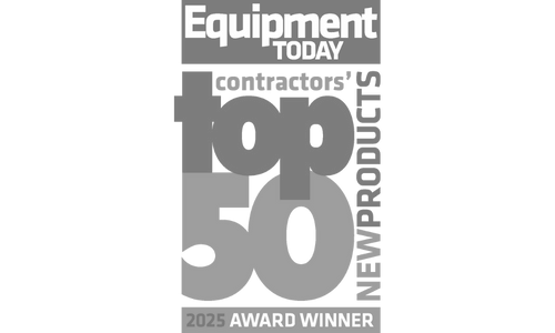 'Equipment Today Top 50 New Products 2025 Award Winner logo.'