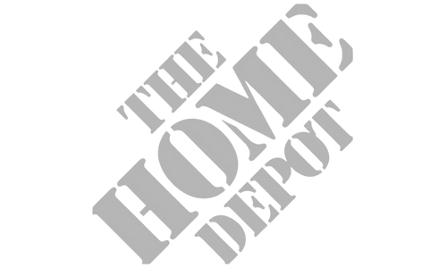 Gray text 'The Home Depot' on a transparent background.