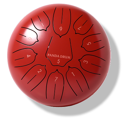 Red panda drum with numbered sections and 'Panda Drum' text.