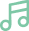 Green musical note icon on a transparent background.