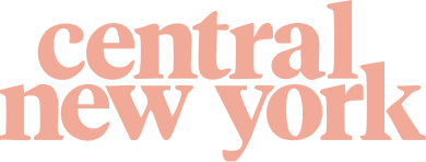 The words 'central new york' in a lowercase, stylized, salmon-colored font.