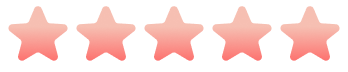 Five pink gradient stars in a row on a black background.