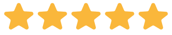 A graphic of five yellow stars in a row, indicating a five-star rating.