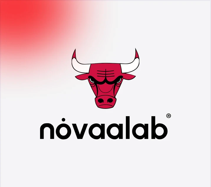 The Chicago Bulls logo is shown above the word 'nòvaalab'.