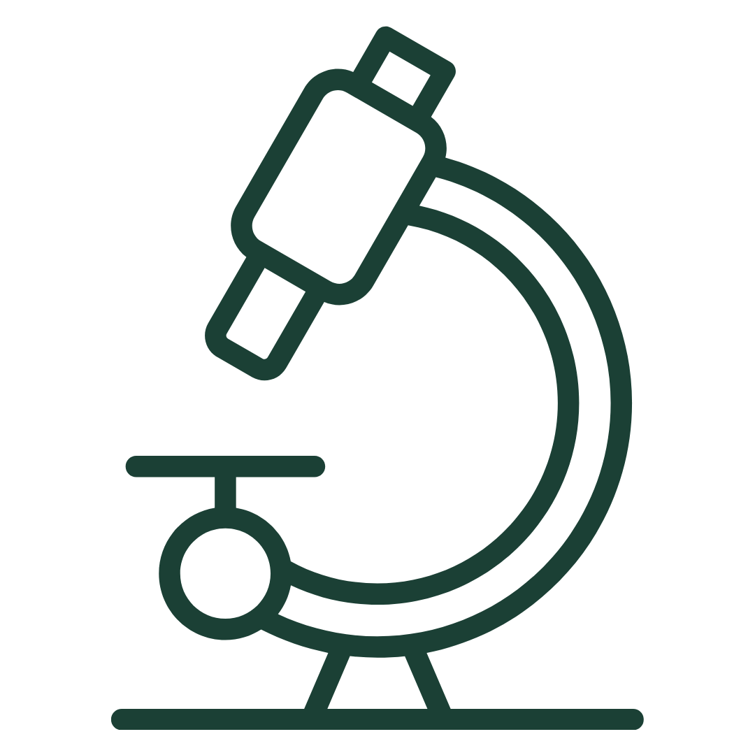 Simple line drawing of a microscope.