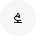 Simple black microscope icon on a white background.