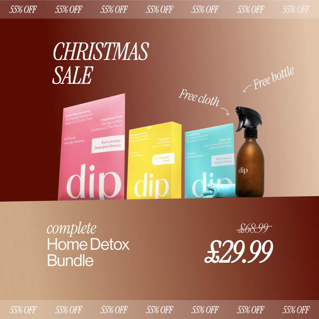 Ad for Christmas sale on home detox bundle with 55% off.