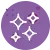 Purple circle with three white sparkle icons.