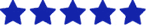 A graphic of five blue stars in a row, representing a rating.