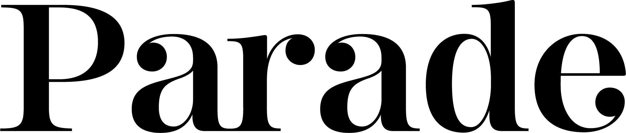 The word Parade in a stylized, black serif font against a white background.
