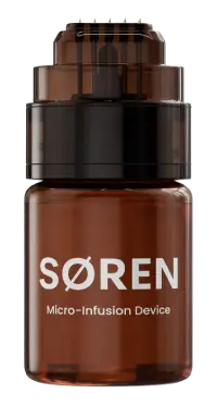 SØREN micro-infusion device with applicator head.