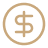 A light brown, slightly blurred icon of a dollar sign inside a circle.