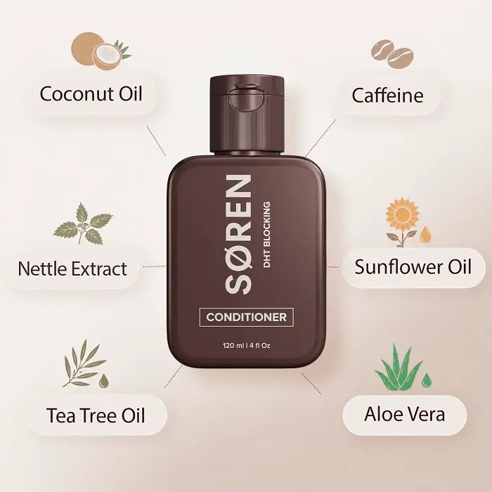 SØREN conditioner with nourishing ingredients.