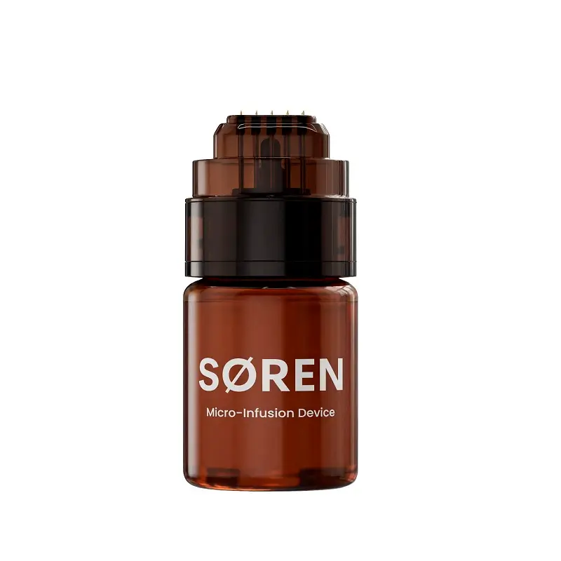 SØREN Micro-Infusion Device single amber glass bottle with microneedle applicator top