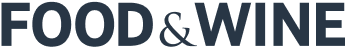 Logo of 'Food & Wine' in bold, dark blue letters.