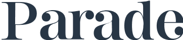 Logo with the word 'Parade' in dark blue serif font.