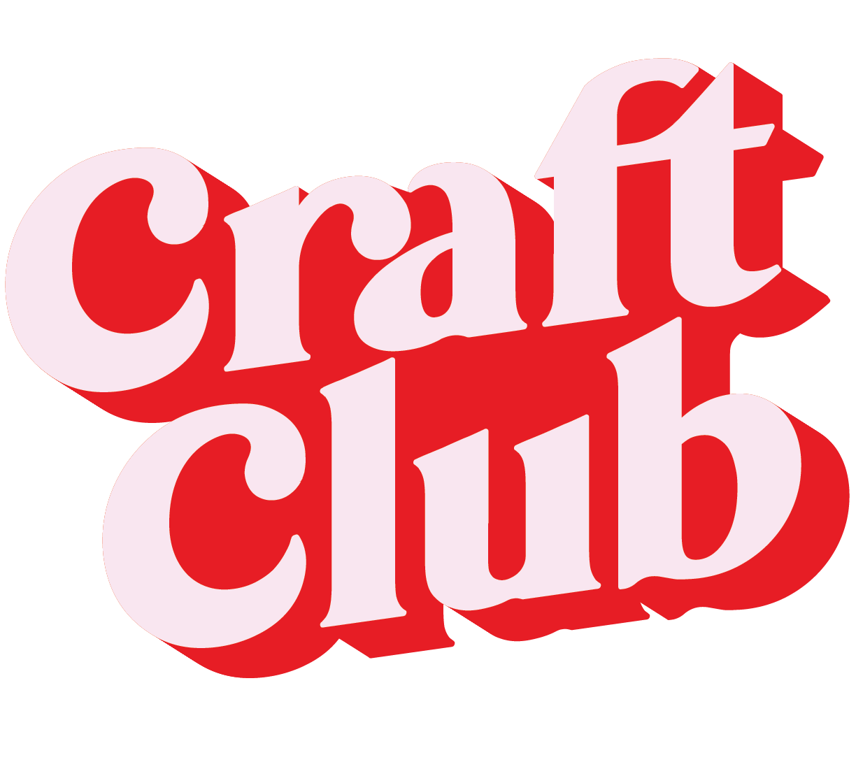 Stylized text reading 'Craft Club' in red and white.