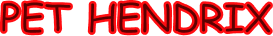 Red text reading 'PET HENDRIX' on a transparent background.