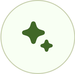 Two green star-like shapes on a light background.