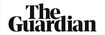 The logo for The Guardian, shown in black serif text on a white background.